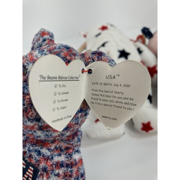 Ty Beanie Babies Patriotic Bear Bundle (3pcs) USA, Glory And Spangle - Picture 8 of 16